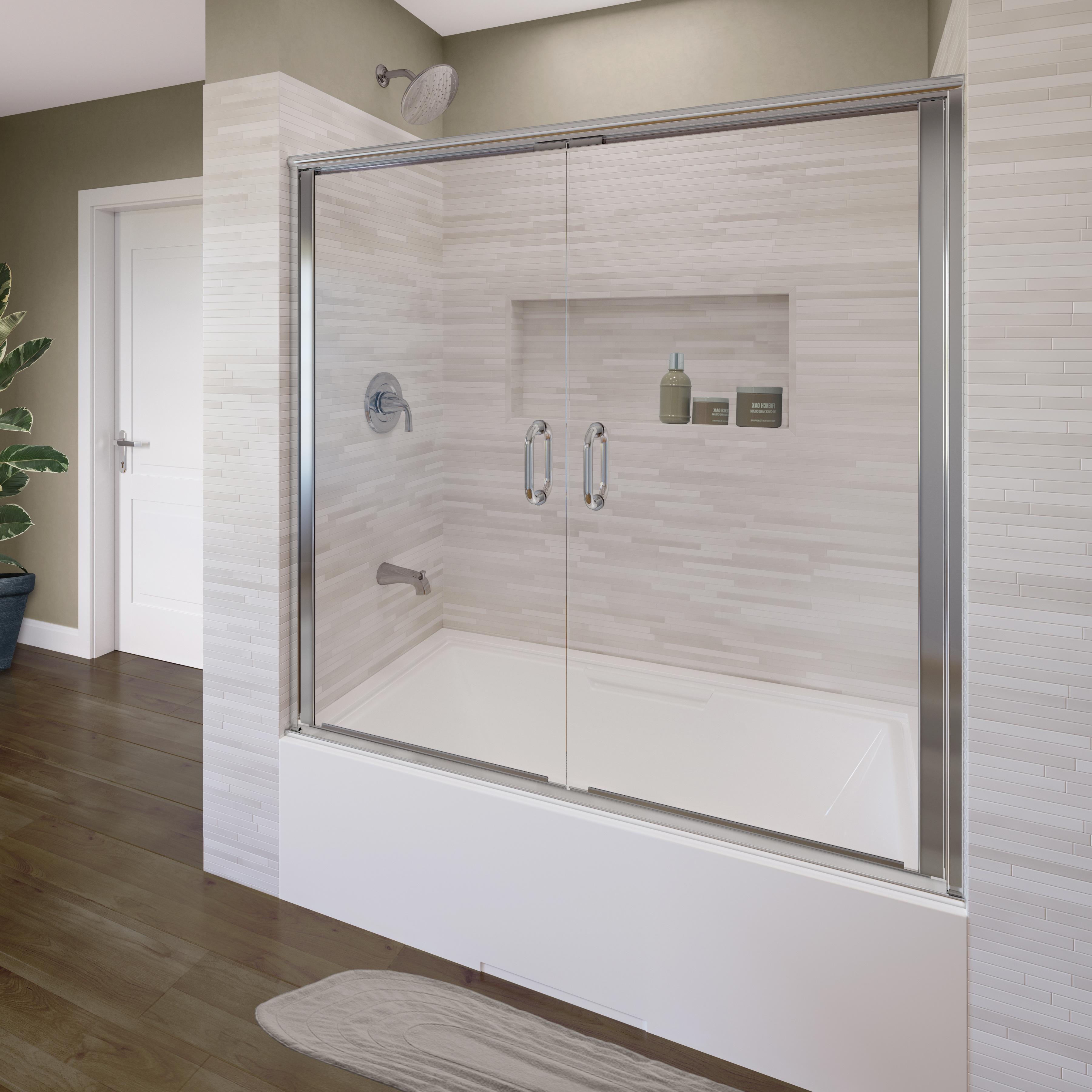 Infinity SemiFrameless 1/4inch Glass French Swing Bath Tub Doors